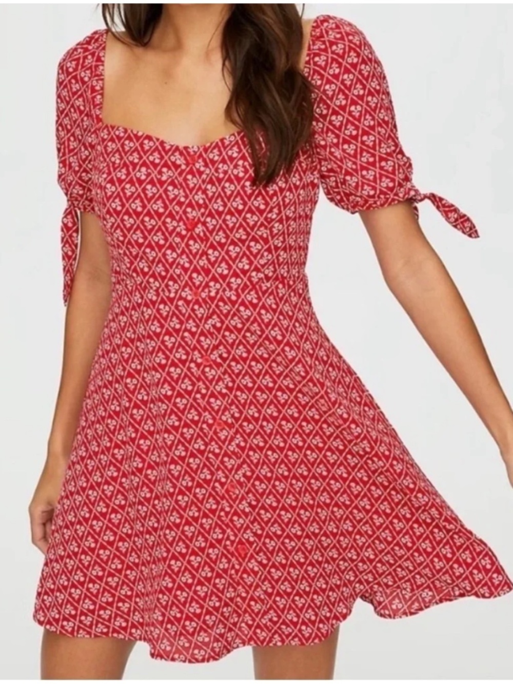Aritzia Sunday Best Red Floral Dress